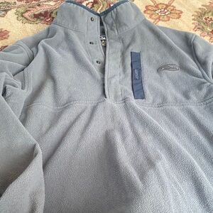 Drake womans fleece Gray Fleece Pullover Jacket small hole sew back up